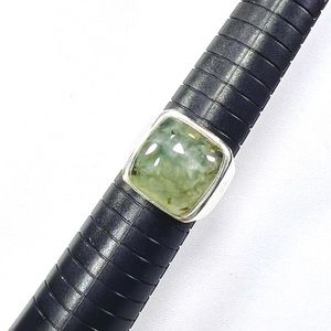 Prehnite 925 Square Unisex Gemstone Ring size 11.5